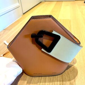 Danse Lente Mini Johnny Bucket Bag - Light Brown, Off White, and Black